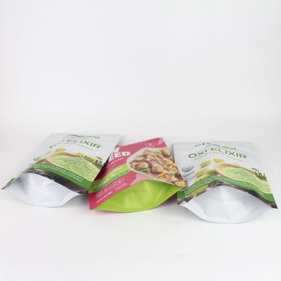 Kundenspezifisch bedruckte, geruchsabweisende Polyesterfolien-Lebensmittelverpackung mit Reißverschluss, verwendet für Snack- und Kaffeepulverprodukte