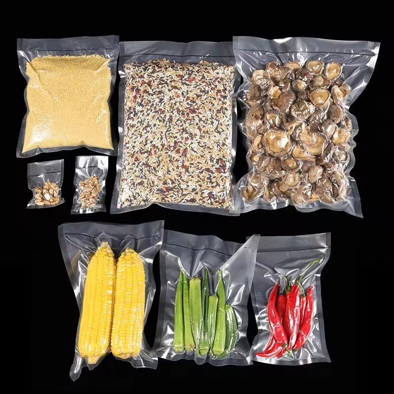 Durchsichtige Vakuum-Lebensmittelverpackung Aufgeprägte Nylon-Frischhalteverpackungstüte Lebensmittel und Obst Gravure Druckfläche
