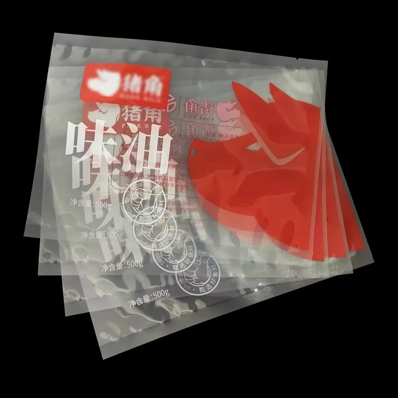Custom gedruckte dreiseitige Dichtungstüte Nylon gefrorene Lebensmittel Sparer Plastik Vakuum Dichtungstüte für Fleischfutter
