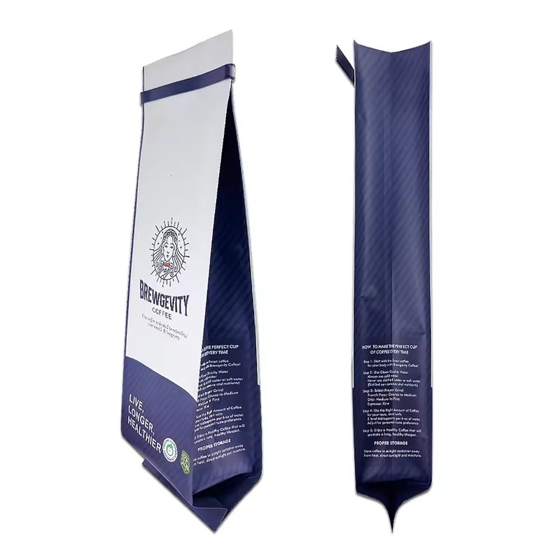 1kg 2kg Laminate Side Gusset Tasche Custom Logo Druck Kaffeepulverbeutel mit Zinn Tale