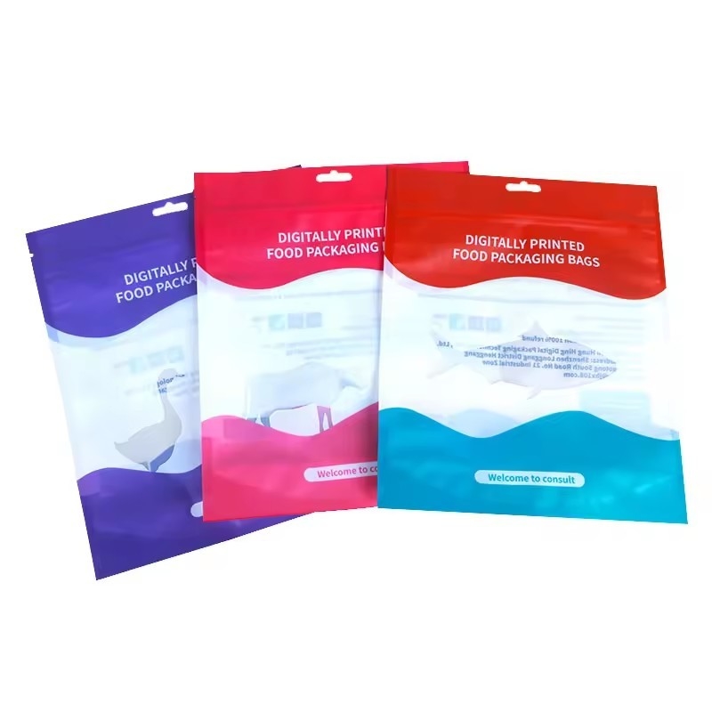 Druckte Mylar Zip Lock Tasche Snack Verpackungstasche Stehen Sie auf Tasche für Lebensmittel Snack wiederverwendbare holographische Verpackungstaschen
