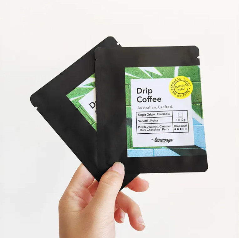 Digitaldruck 3 Seiten versiegelt Flachbeutel Beutel für Tropfkaffee Filter Verpackung Hängende Ohr Kaffeebeutel