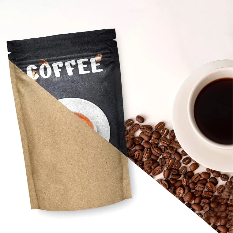 Feuchtigkeits- und Geruchsschutz Chips Cookie Snack Lebensmittelbeutel Kraftpapier Stand Up Zip Lock Beutel für Kaffeebeutel