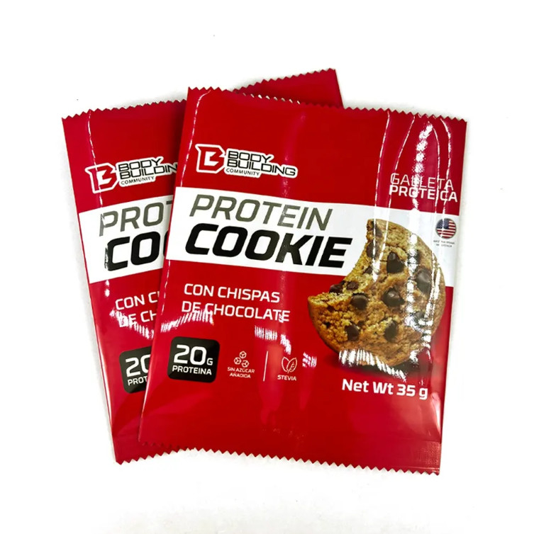 Custom Design Hochwertige 35g Cookie Verpackungstüten Lamierte Rücken Siegel Taschen Feuchtigkeitsdichte Kissen Taschen für Protein