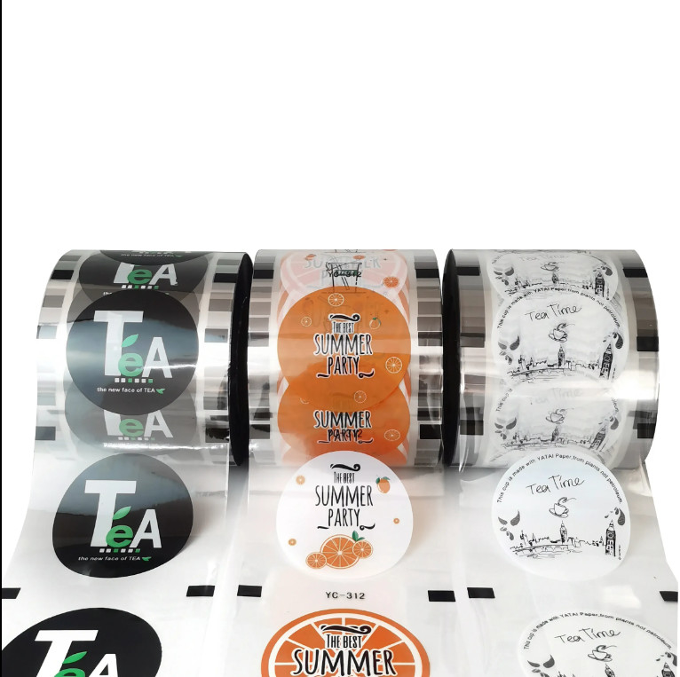 Kundenspezifische klare Boba Teetasse Verpackung Roll Plastikblase Versiegelungsfilm für Kaffee Wein Soda Mineralwasser Whisky