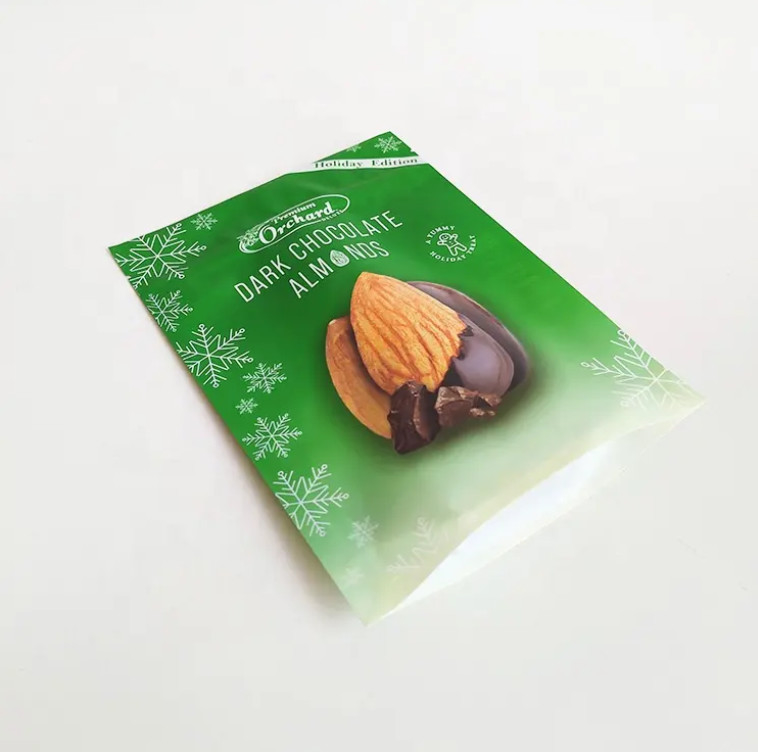 Maßgeschneiderter Druck Stand Up Tasche Reißverschluss Nuss Packung Kunststoff Snack Mandeln Cashew Nüsse Verpackungstüten