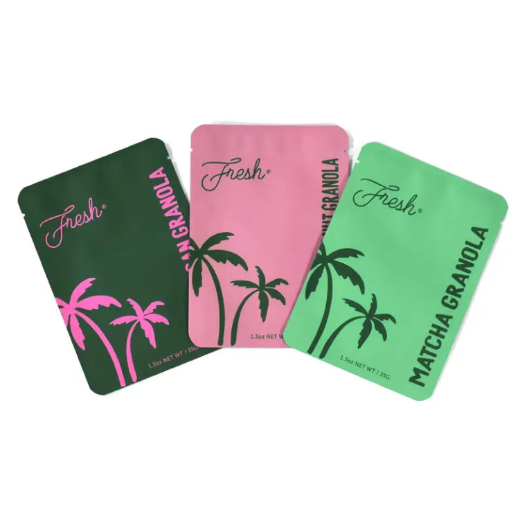 Custom Printed Laminated Aluminiumfolie Reißverschluss Taschen mit Logos Mini Flat Tasche Recycelbar 3 Seiten Siegel Reißverschluss Tasche