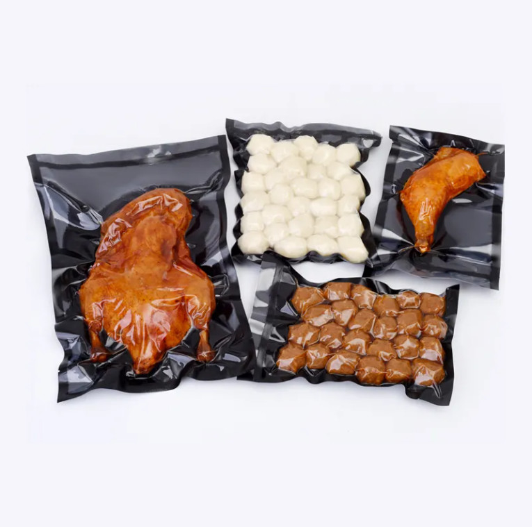 Speicherbeutel für Speisen für die Küche Schwarze Warmdichtung Verpackung Kunststoff biologisch abbaubare Lebensmittel Vakuumtasche