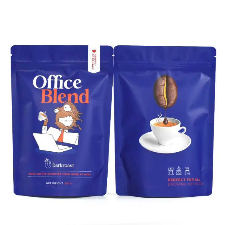 Custom Design gedruckte Geruchssicherung 100g 500g Stehen Sie auf Reißverschluss Tasche Beutel Ergänzungen Molkerei Kaffee Verpackung Mylar Tasche