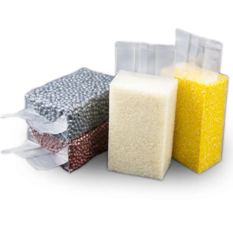 Billige transparente Nylon-Plastik-Verpackungstüte mit starker Seitenverbindung 1 kg/100 kg Vakuumverpackungstüten für Reisfutter