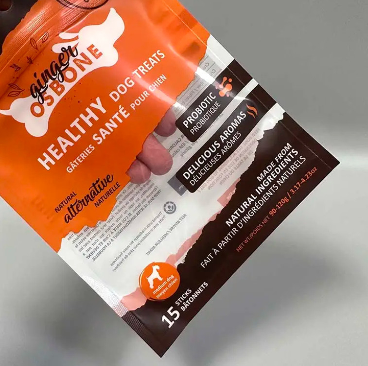 Auf Wunsch gedruckt 3 Seiten Siegel Transparente Tasche Katze Hund Essen Snack Tasche Verpackung Mylar Tasche