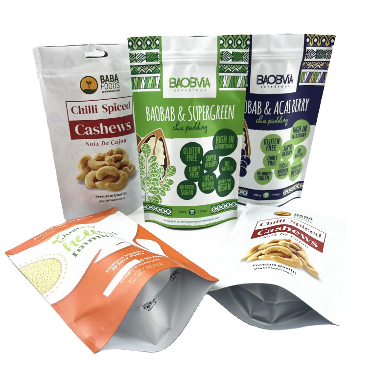 Free Samples Digital Printing Bags Mylar Bag Zipper Smell Proof Nut Cashew Packaging Pouch Matte Surface Doypack Für Nüsse