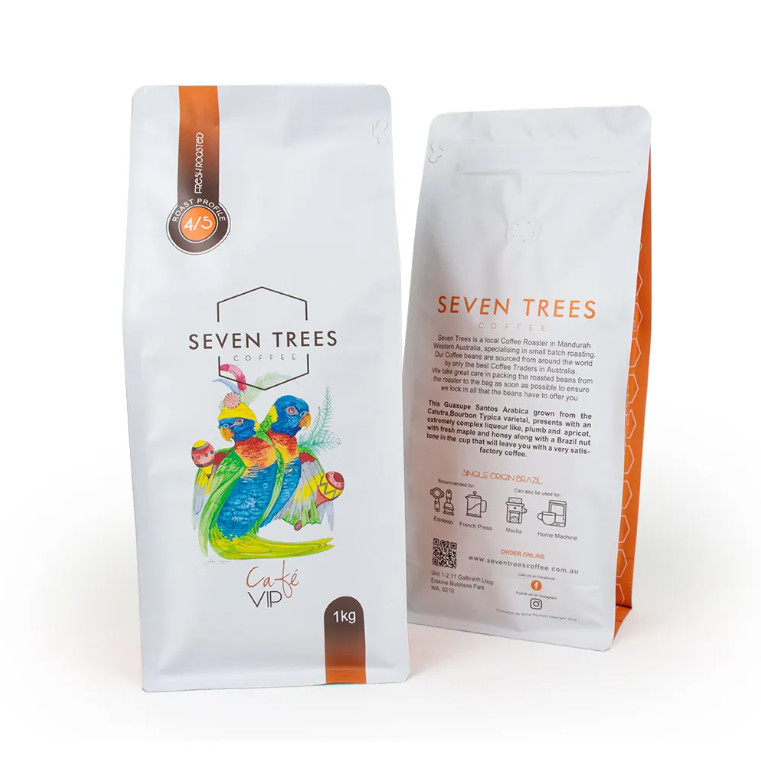 Customized LOGO Druck Flachboden Tasche Gusset Achtseitiges Siegel Haustier Lebensmittelbeutel Reis-Cookie Trockenwaren Lebensmittel Plastikbeutel für Kaffee