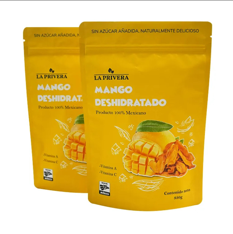Custom Aluminiumfolie getrocknete Mango Lebensmittelverpackung Tasche wiederverschließbar Mylar Stand-up Tasche für Früchte