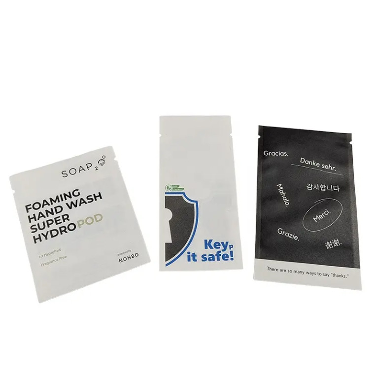 Drei Seiten versiegelte kleine Beutel biologisch abbaubarer Druckbeutel für Kaffee, Tee, Süßigkeiten, Snacks, Speiseverpackungen, Probenbeutel